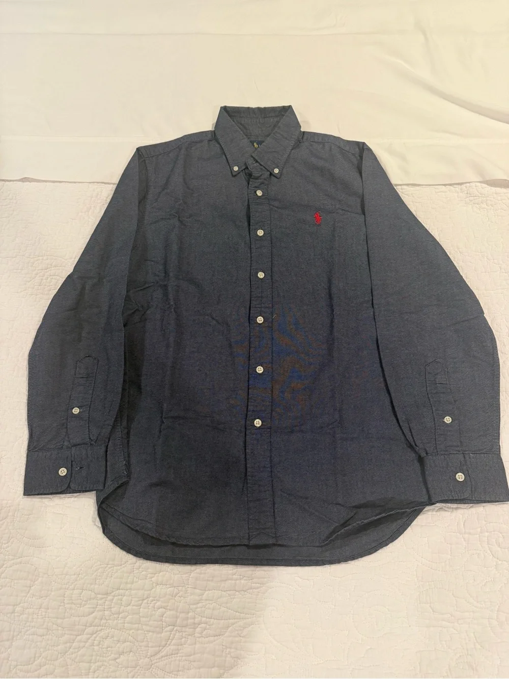 Polo by Ralph Lauren Dark Blue Button-Down Shirt with Red Pony